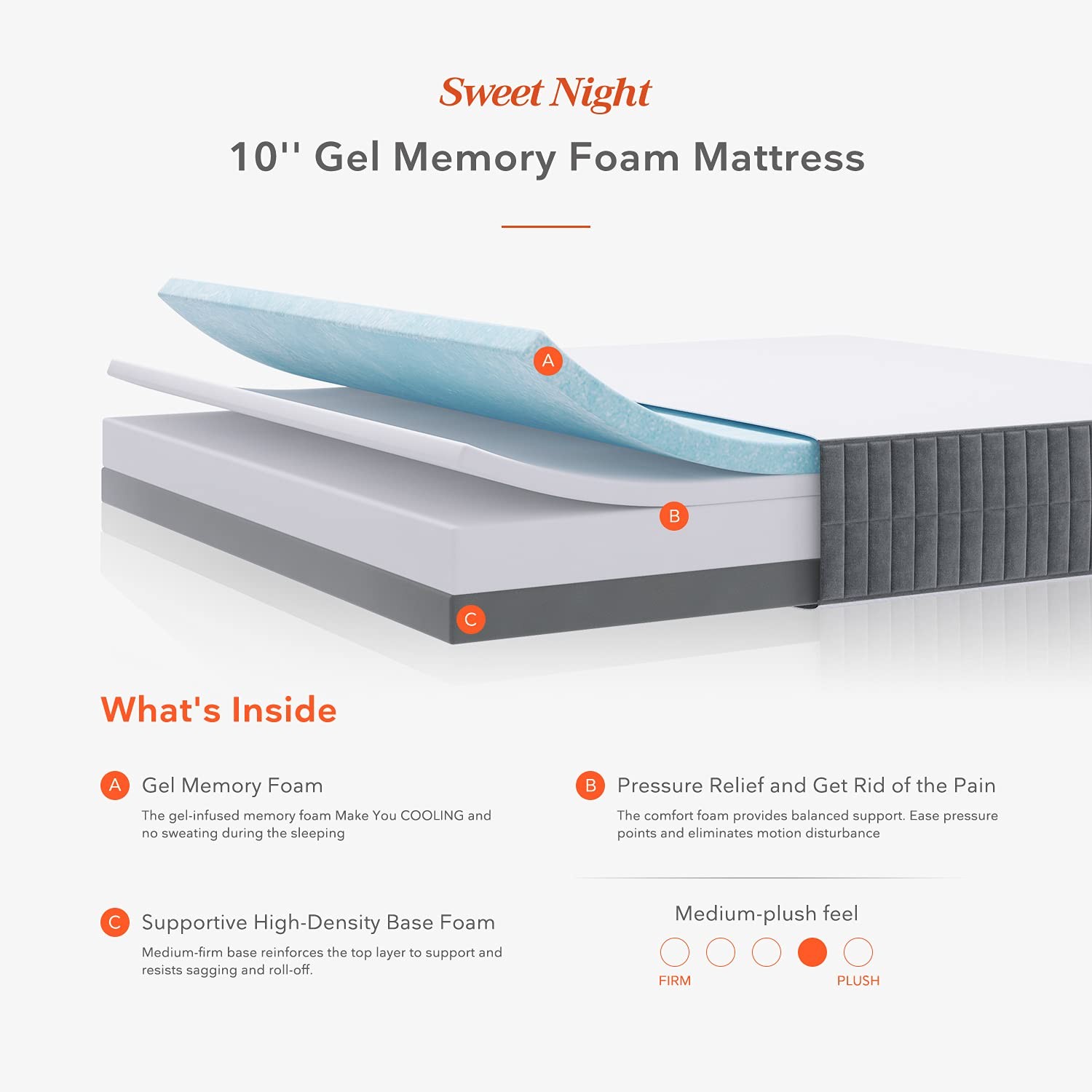 King Mattress, 12 Inch King Size Mattress in Box, Pillow Top Gel Memory Foam …