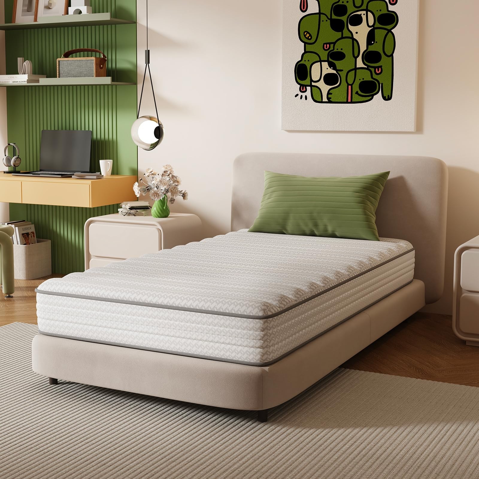 Novilla Twin Mattress, 6 Inch Twin Size Mattresses in a Box with Smarts™ Coil fo