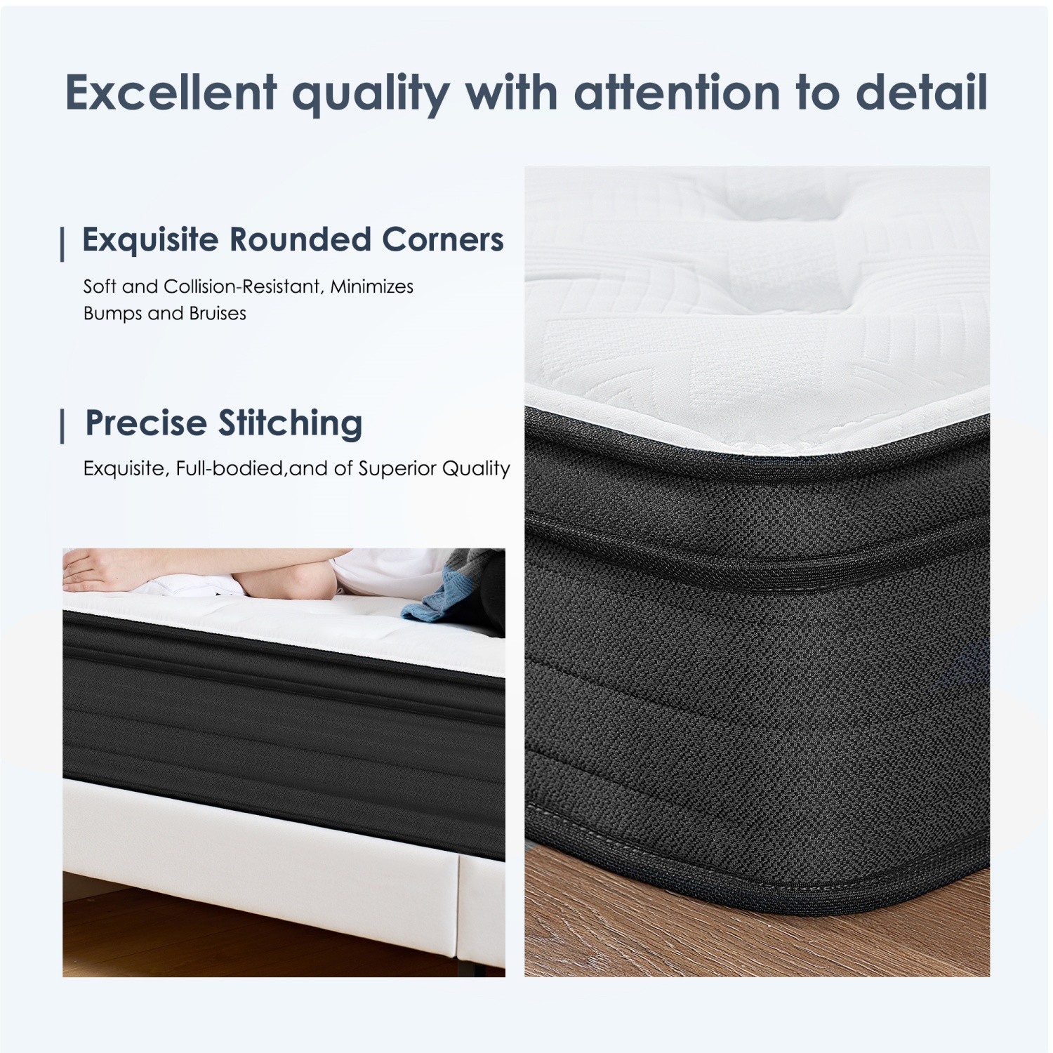 12in Queen Hybrid Medium Firm Mattress w/ Pocket Springs Memory Foam CertiPUR-US