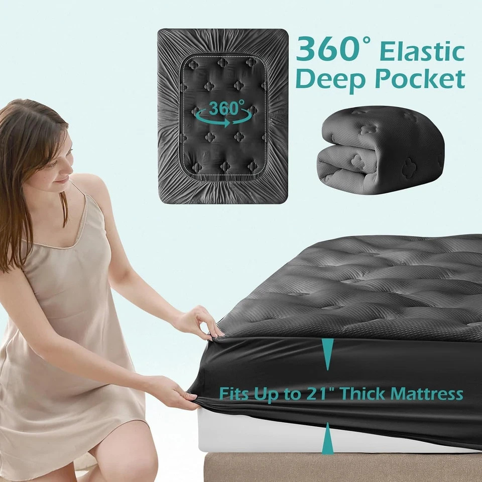 Hansleep Memory Foam Mattress Short Queen 60″ x 75″, Charcoal