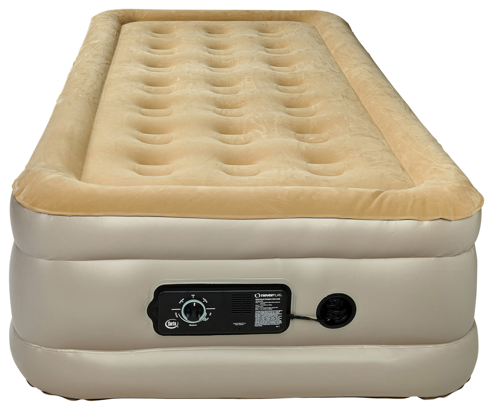 Serta Raised-Height Twin Air Mattress with Built-In AC Air Pump