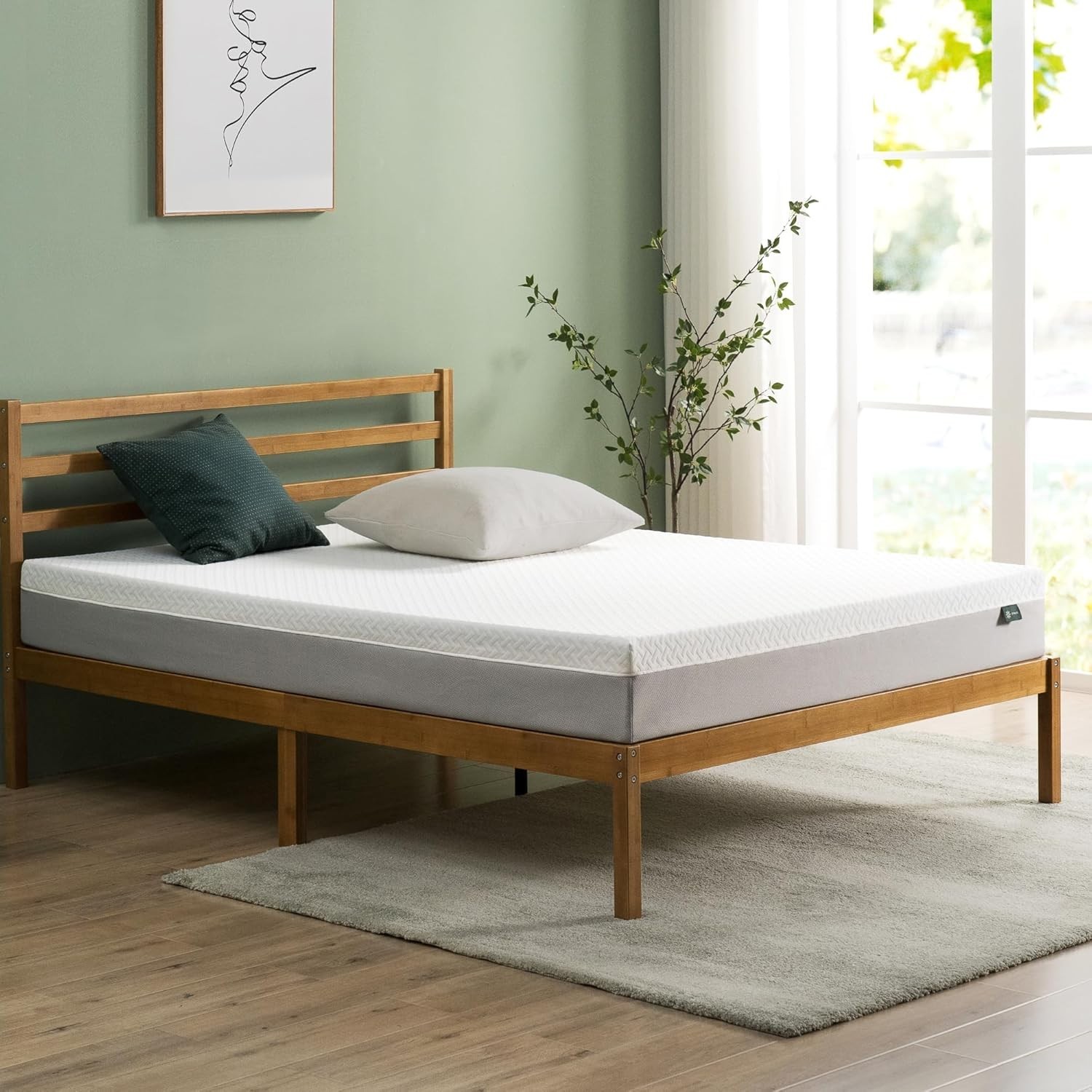 8-Inch Green Tea Essential Memory Foam Twin Mattress: Fresh & Breathable Comfort