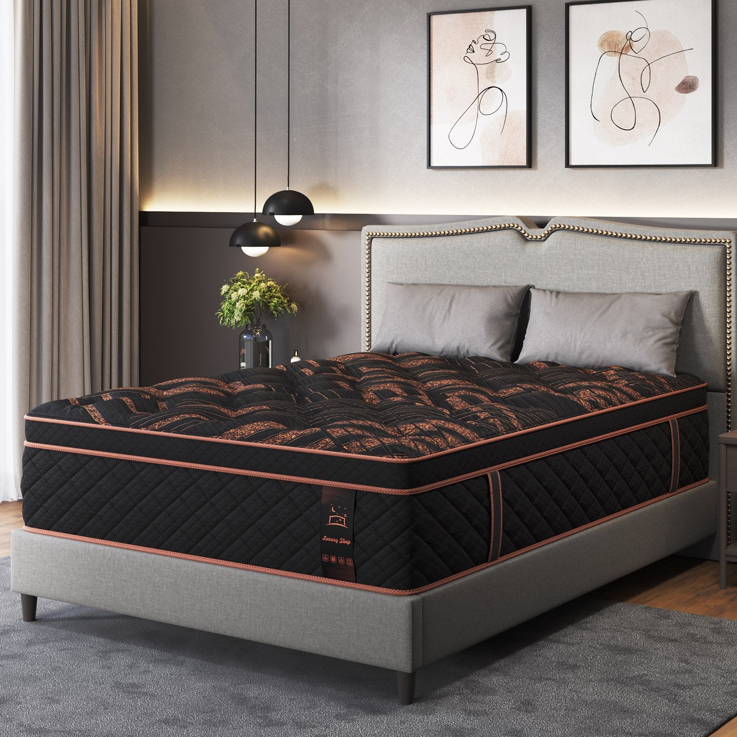 12″14″Twin Full Queen King Size Gel Memory Foam Spring Mattress In A Box
