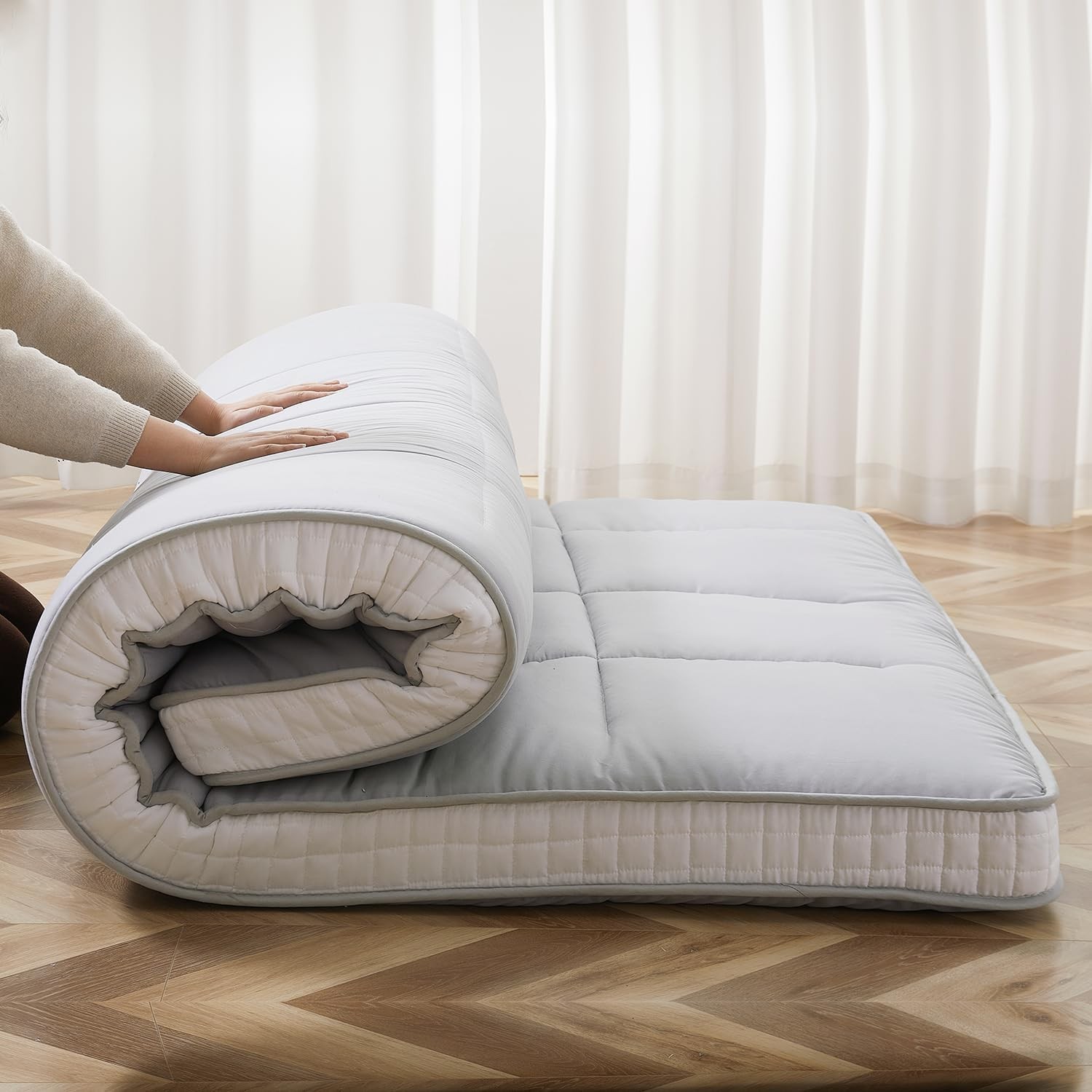 Queen Size Futon Mattr -4in Extra Thi Foldable Japanese Floor