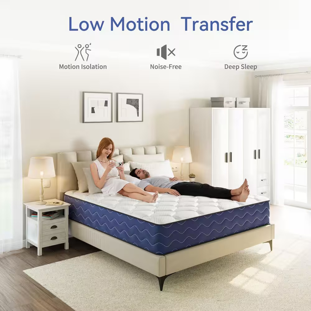 QUEEN Size Firm Memory Foam 12 In. Motion Isolation Innerspring Mattress