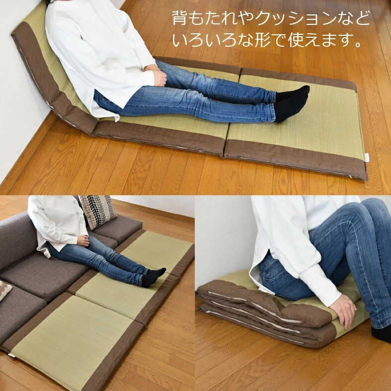 Japanese Tatami Mat Foldable Igusa Mattress 65x180cm 4.5cm Thick Natural Grass