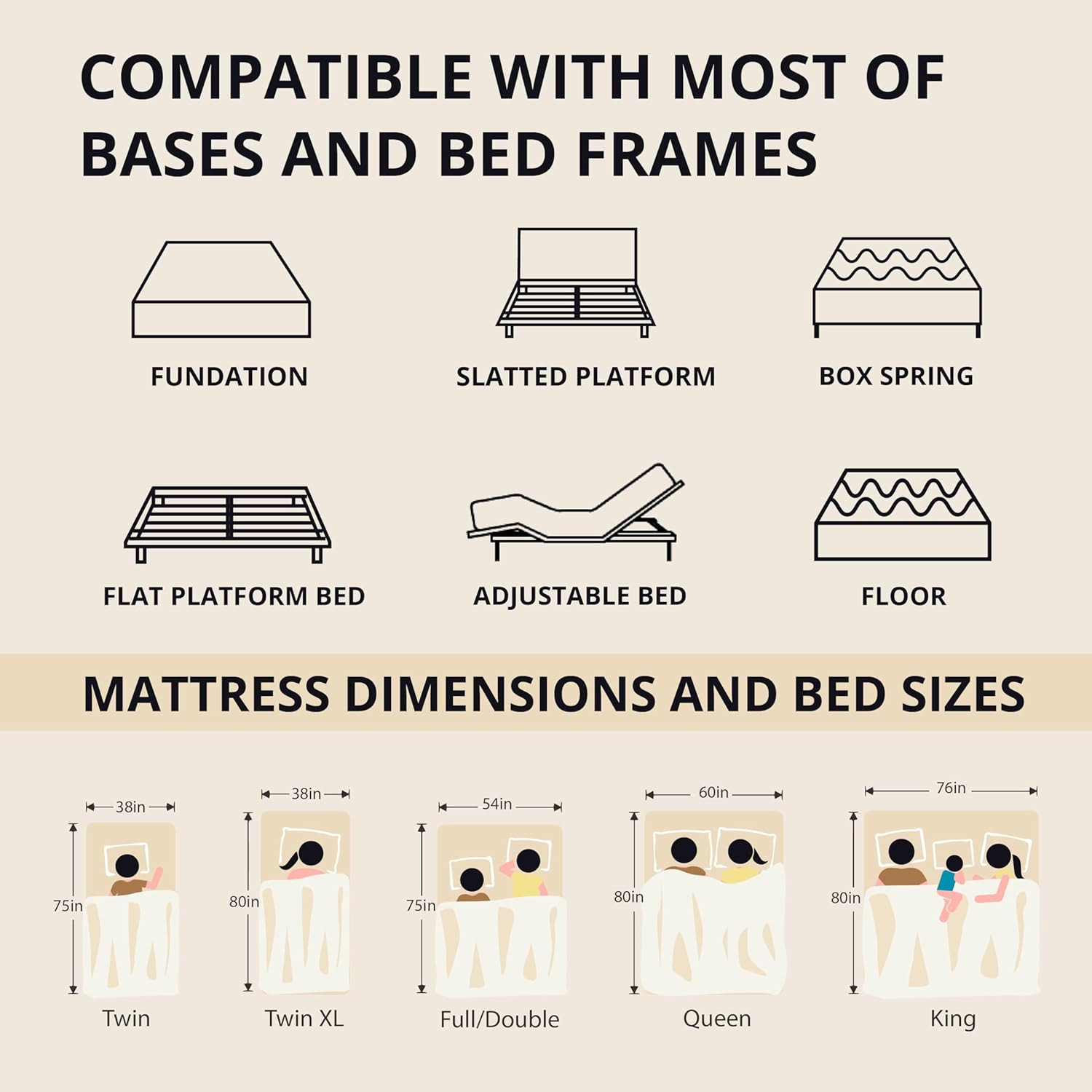 EGOHOME 14 Inch King Size Memory Foam Mattress for Back Pain, Cooling Copper Gel