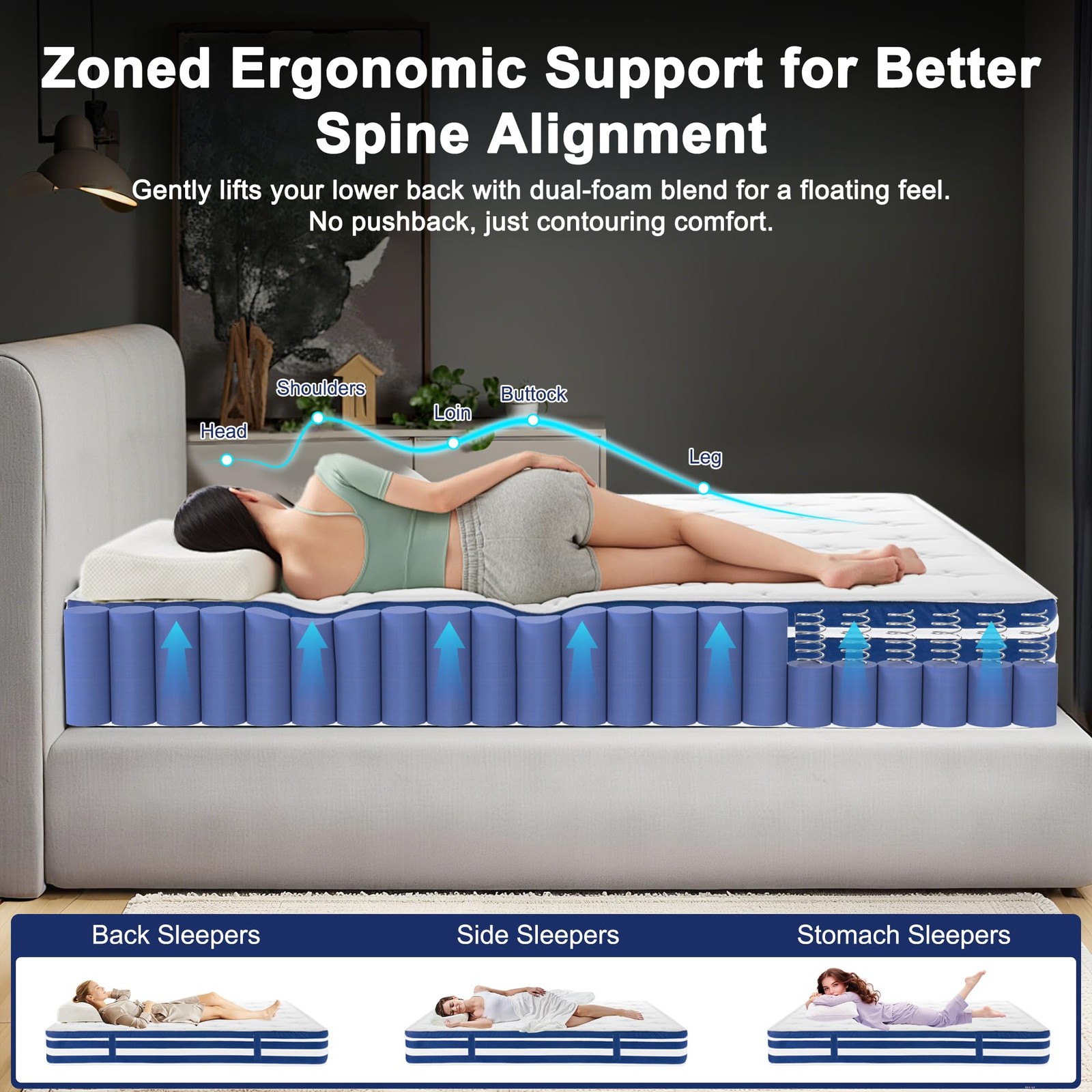 Twin Size Mattress 12 Inch, Medium Firm Hybrid Twin Size Mattress in a Box, H…
