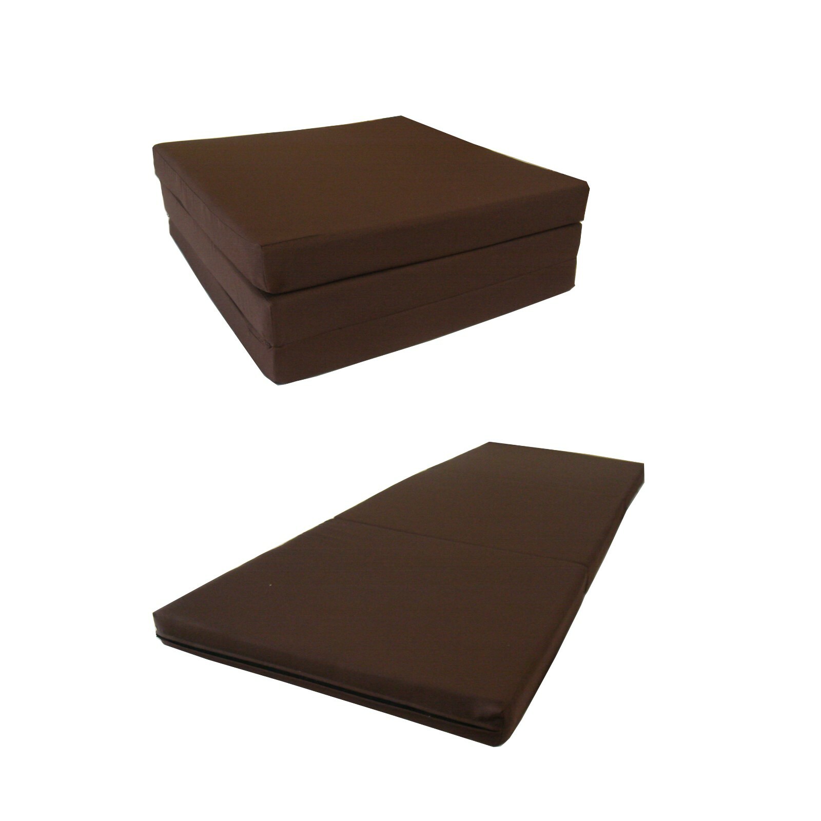 Shikibuton Trifold Foam Beds, High Density Folding Mats 3Tx27Wx75L, Brown