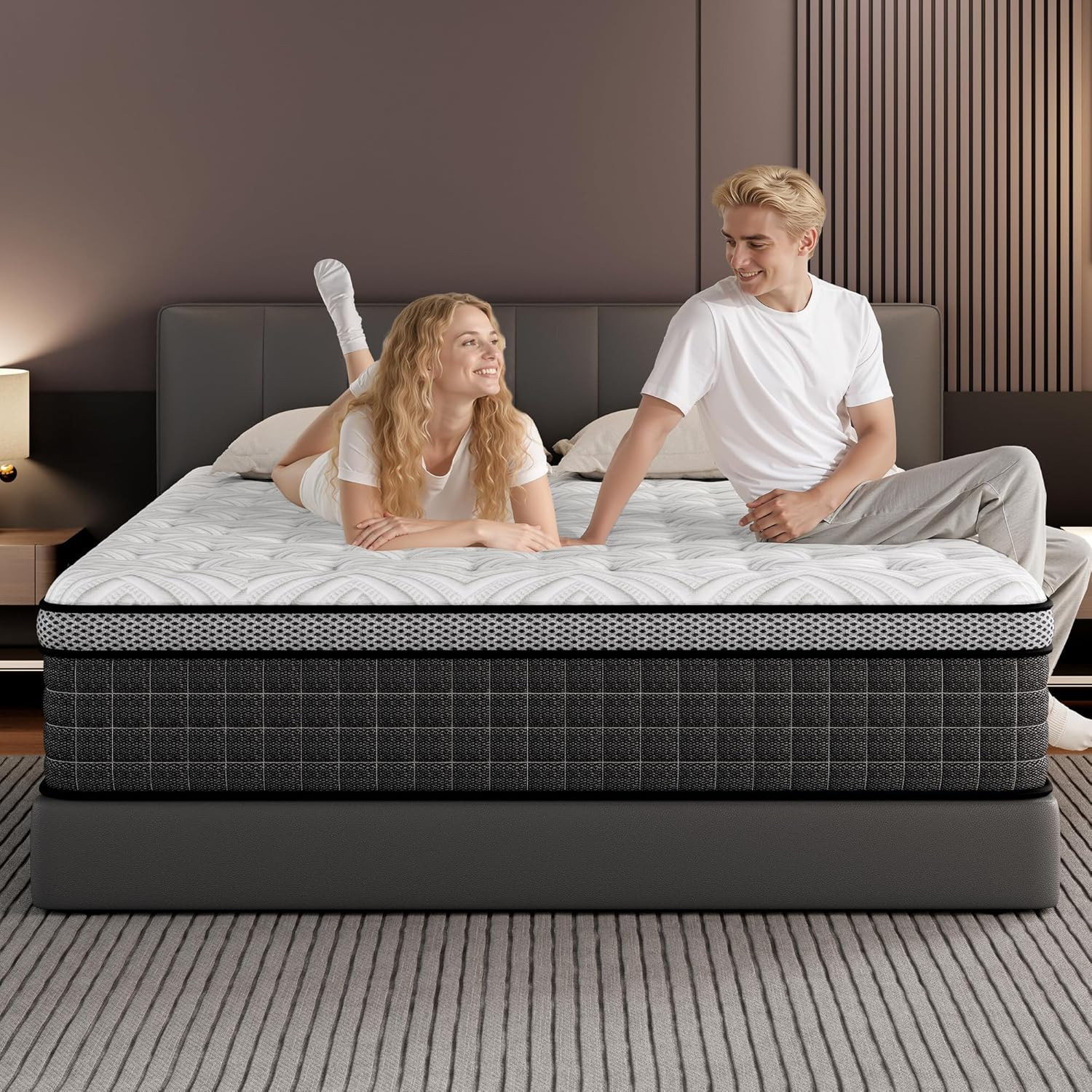 12″ Queen Hybrid Mattress, Motion Isolation Memory Foam & Pocket Springs