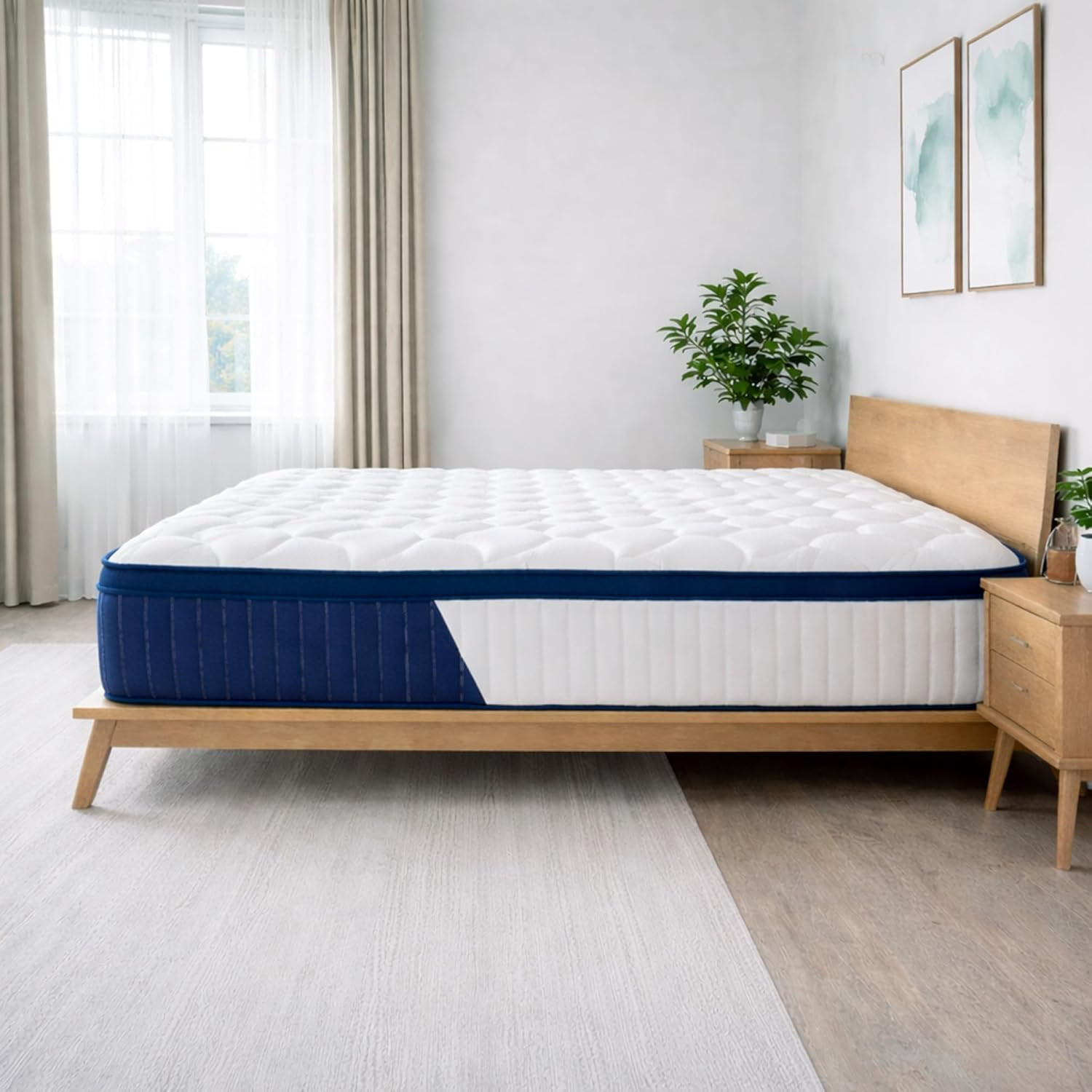 12 Inch Full Size Hybrid Mattress, Fiberglass Free, Gel Memory Foam & Individual