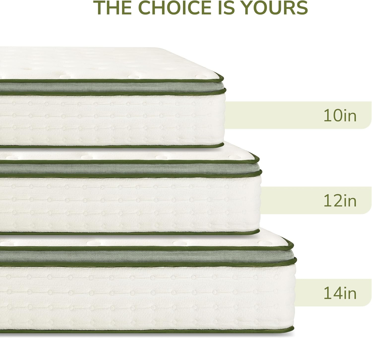 12″ Queen Hybrid Mattress Medium Firm Memory Foam Pocket Springs