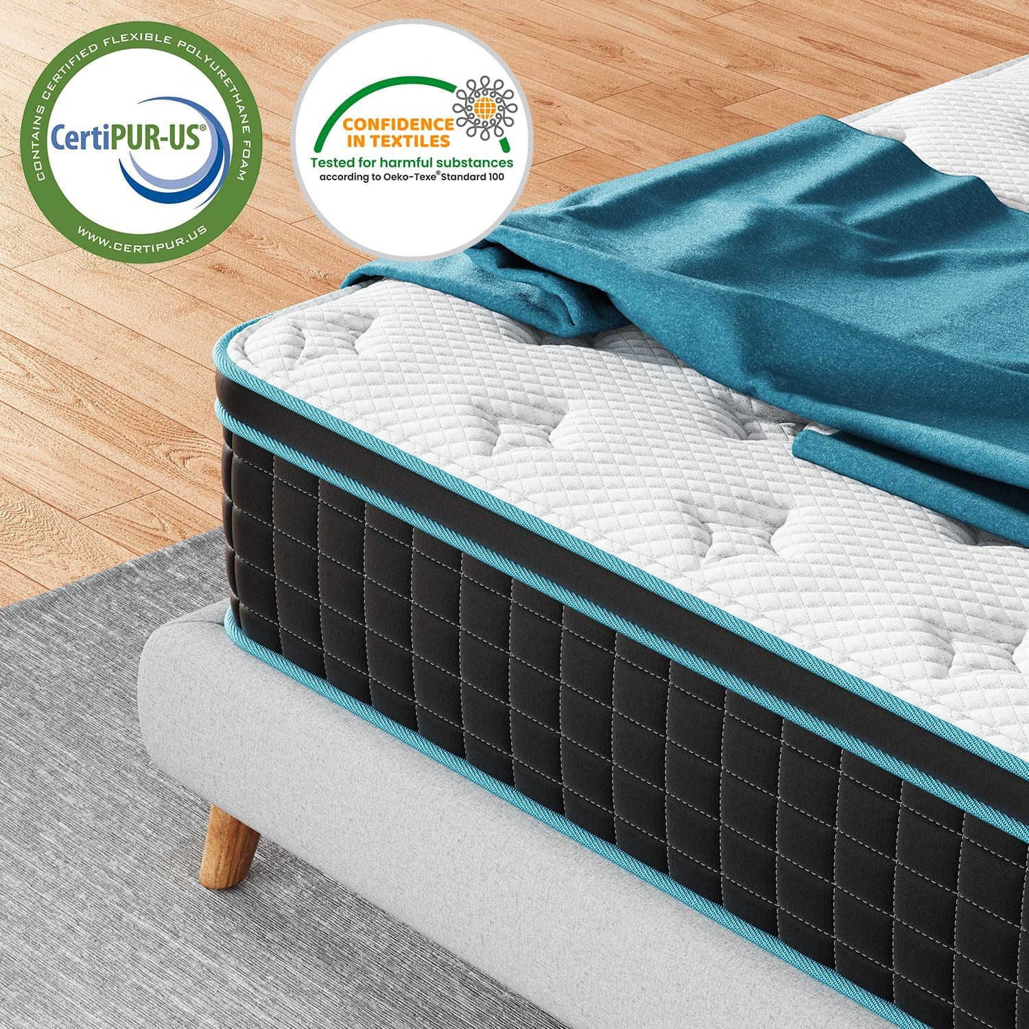 QUEEN Hybrid Memory Foam Bed Mattress Box Cooling NO BACK PAIN Relief Stress 12″