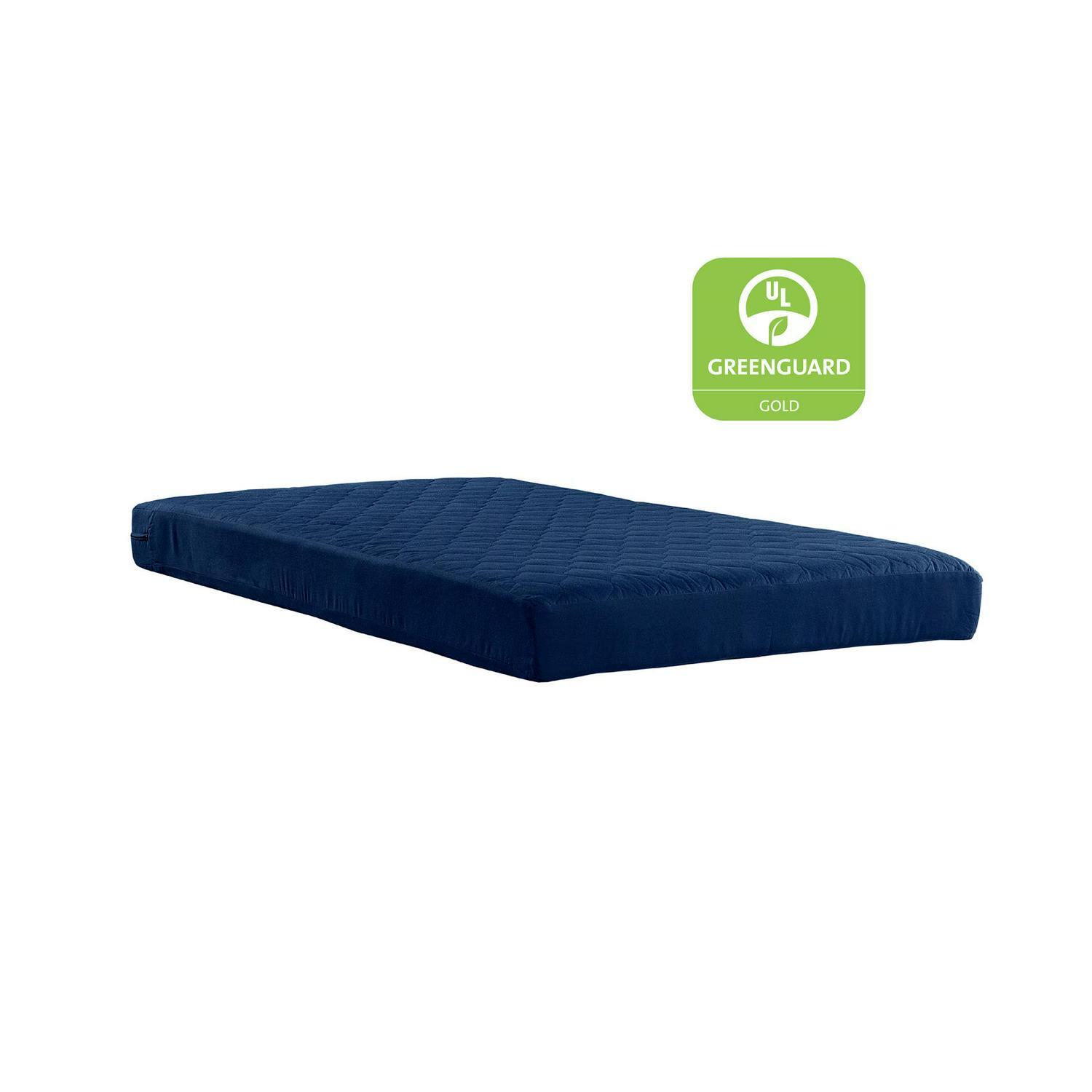 Twin Size 6″ Mattress in-a-Box For Bunk Bed, Daybed, Quilted Top Polyester Navy