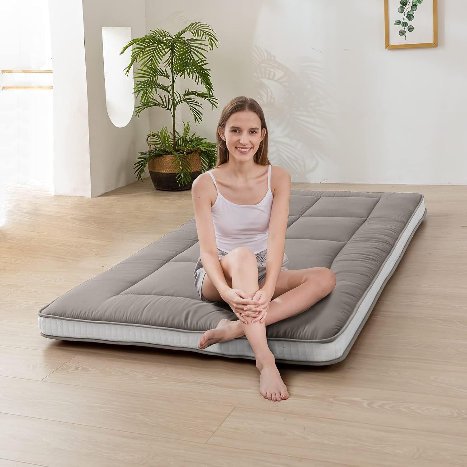 Futon Mattress, Padded Japanese Floor Mattress Quilted Mattress