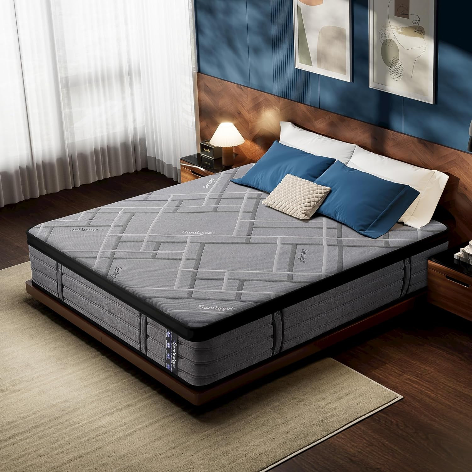 14″ Medium Firm Hybrid Queen Mattress – Gel Memory Foam & Pocket Coils