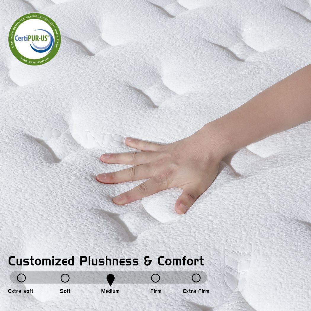 14 Inch Queen Size Mattress Hybrid Memory Foam Pocket Spring Mattress in A Box