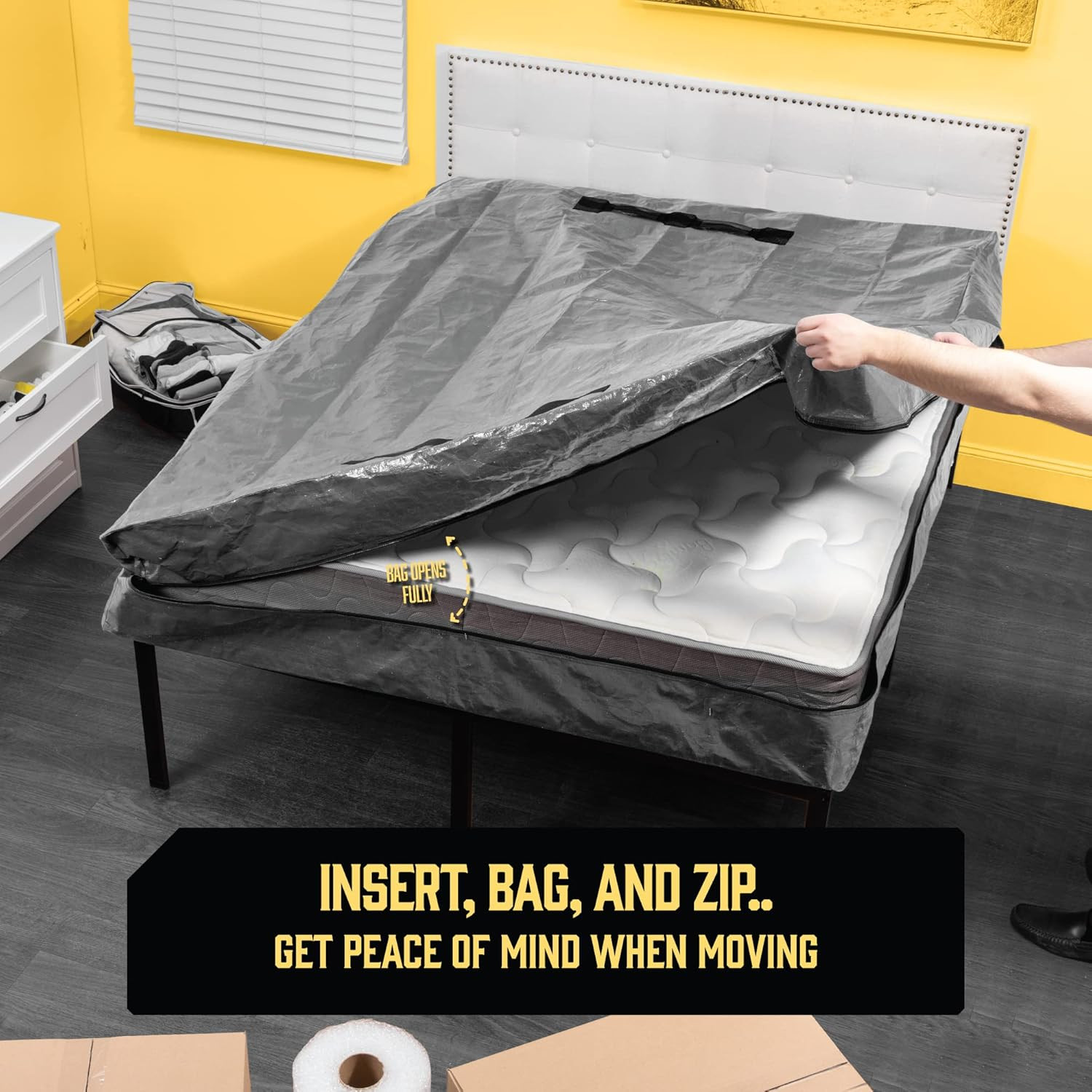 Mattress Bags for Moving with 8 Handles – Full Size – Extra-Thick Mattress Bag f
