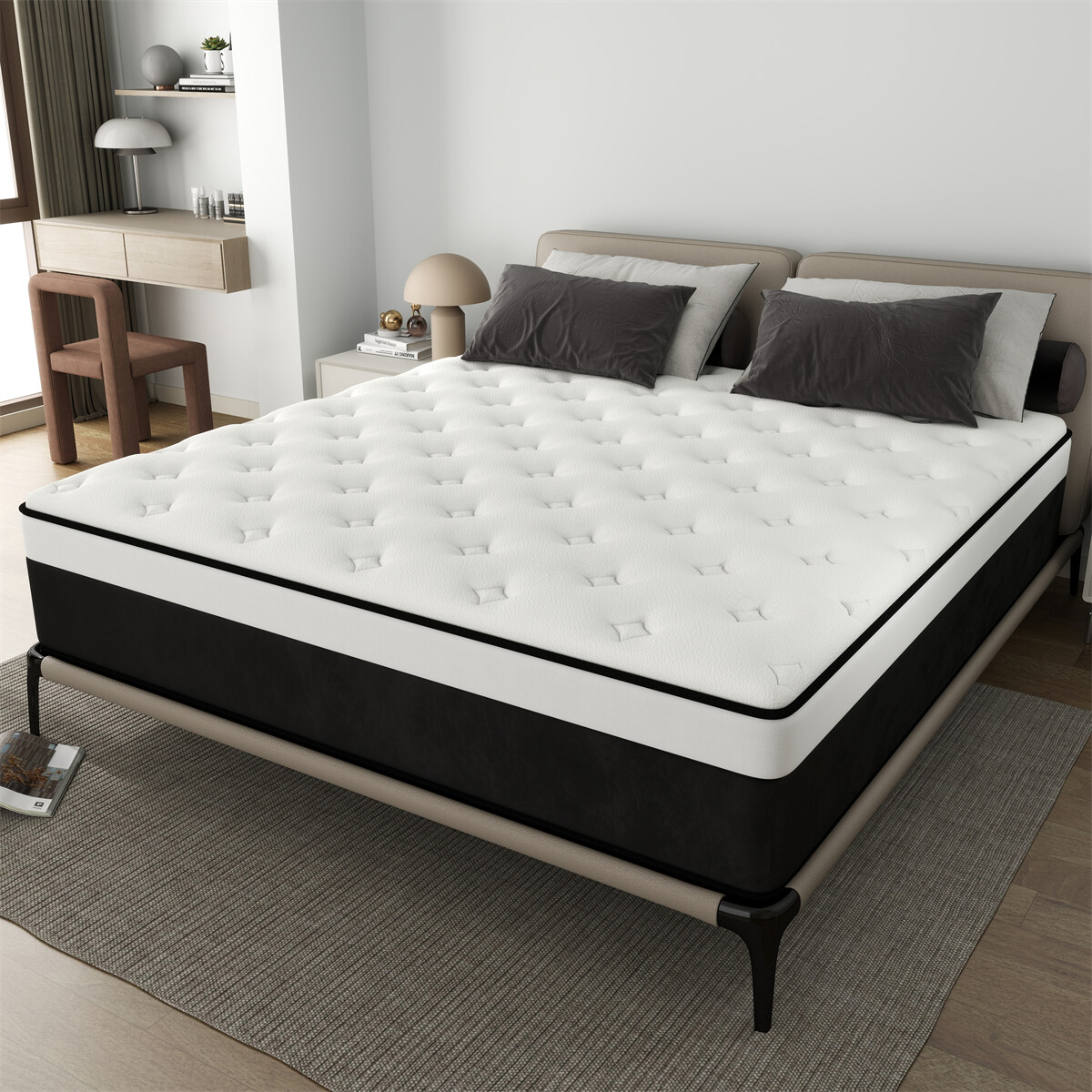 12 Inch Mattress Twin Full Queen King Size 7Zone Spring Memory Foam Bed in a box