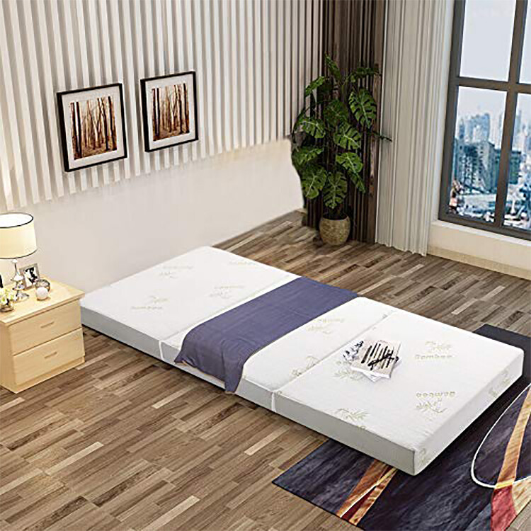 6″ Tri-Fold Matress Folding Mattress Memory Foam Plush Firmness Removable Cover