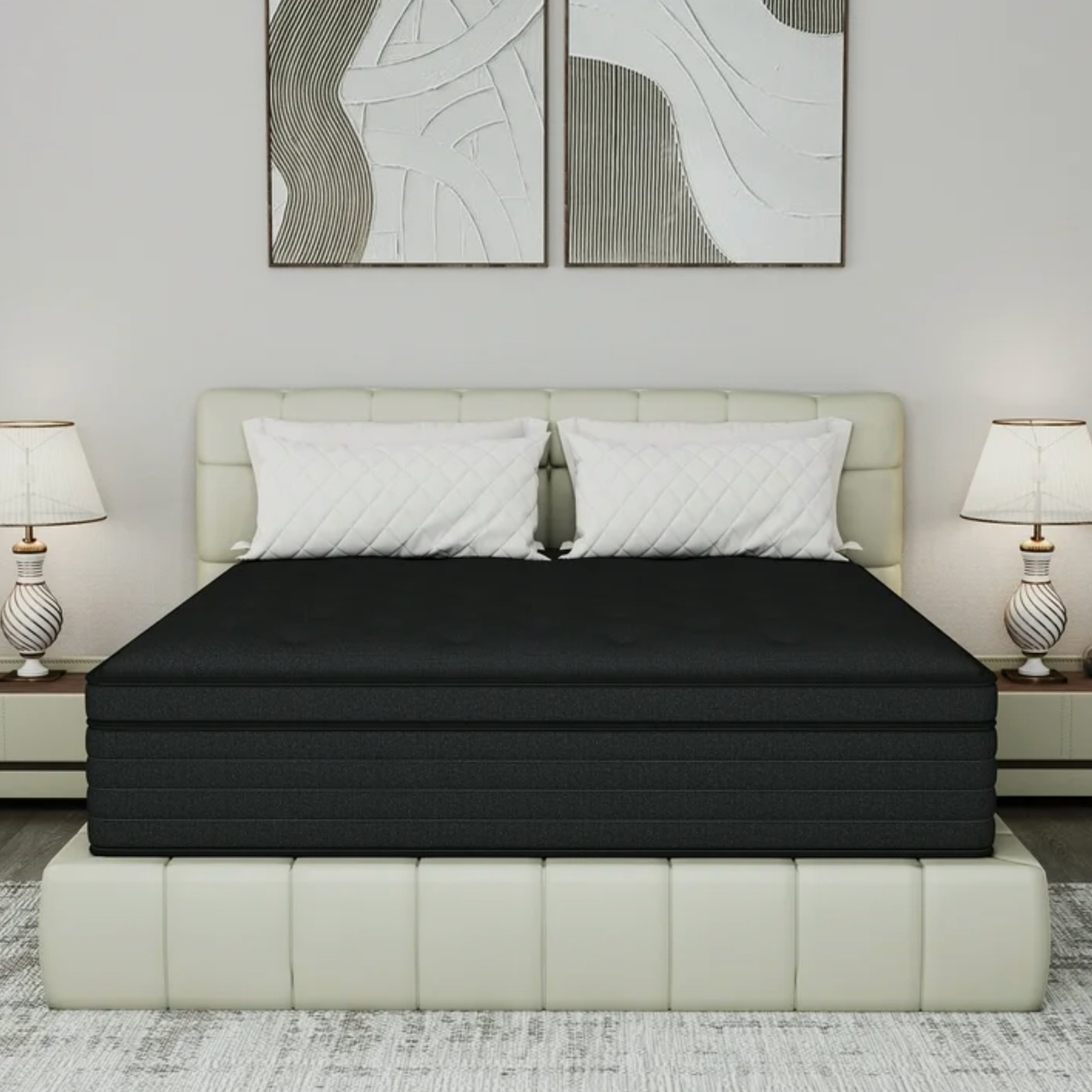 14″ Queen Colchon Memory Foam Hibrido Cama Queen Knitted Mattress Medium Hybrid