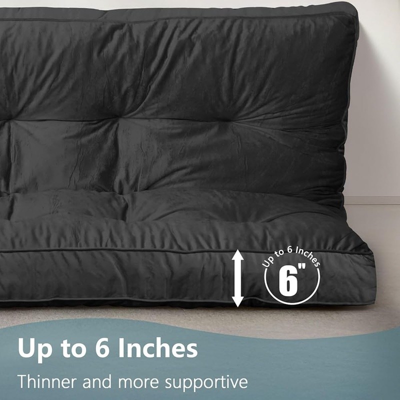 Soft Futon Mattress 6 Inch Thick Multi-Functional Sofa Bed Flannel Foam New