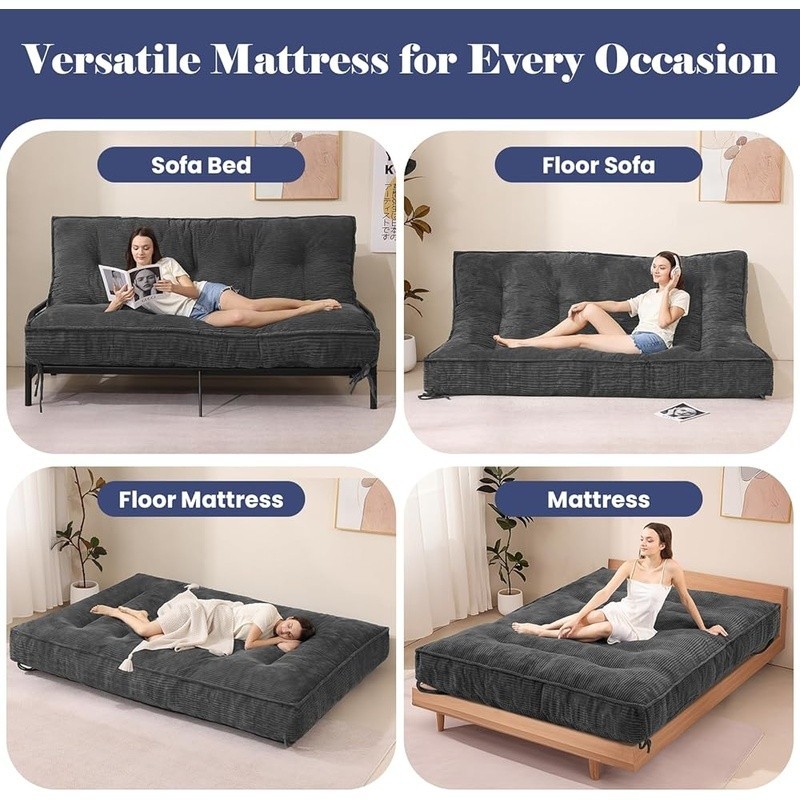8″ Futon Mattress Full Size Thick Futons Sofa Couch Bed Sleeper Sofa Bed