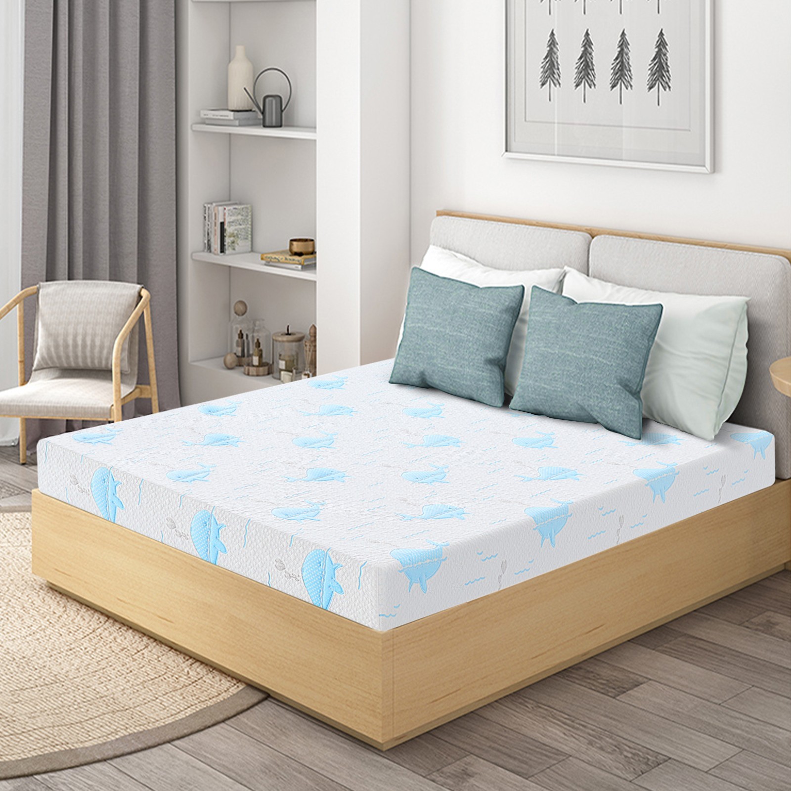 5″ 6″Gel Memory Foam Cooling Mattress with Breathable & Removable Cover in a Box
