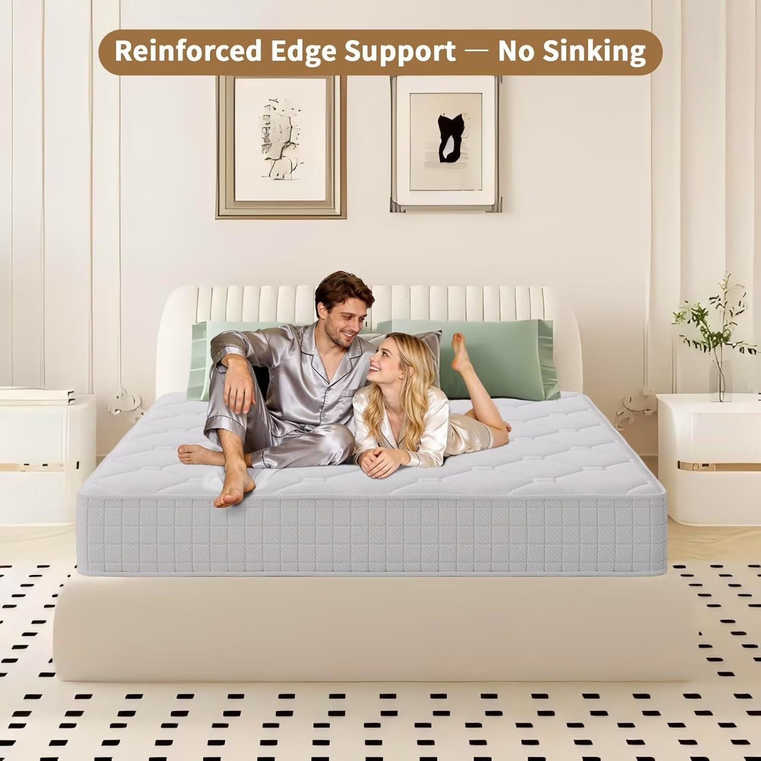 Queen Mattress, 14 Inch Hybrid Memory Foam Mattress in a Box, Cooling Gel for Pr