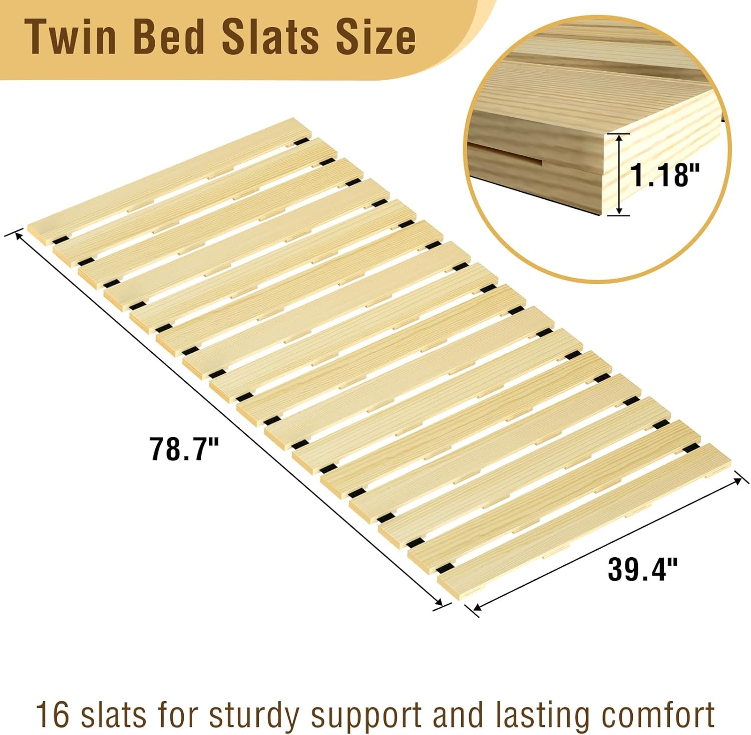 Japanese Tati Mat Floor Bed, Knotl Solid Wood, Roll-Up Slatted, Bed