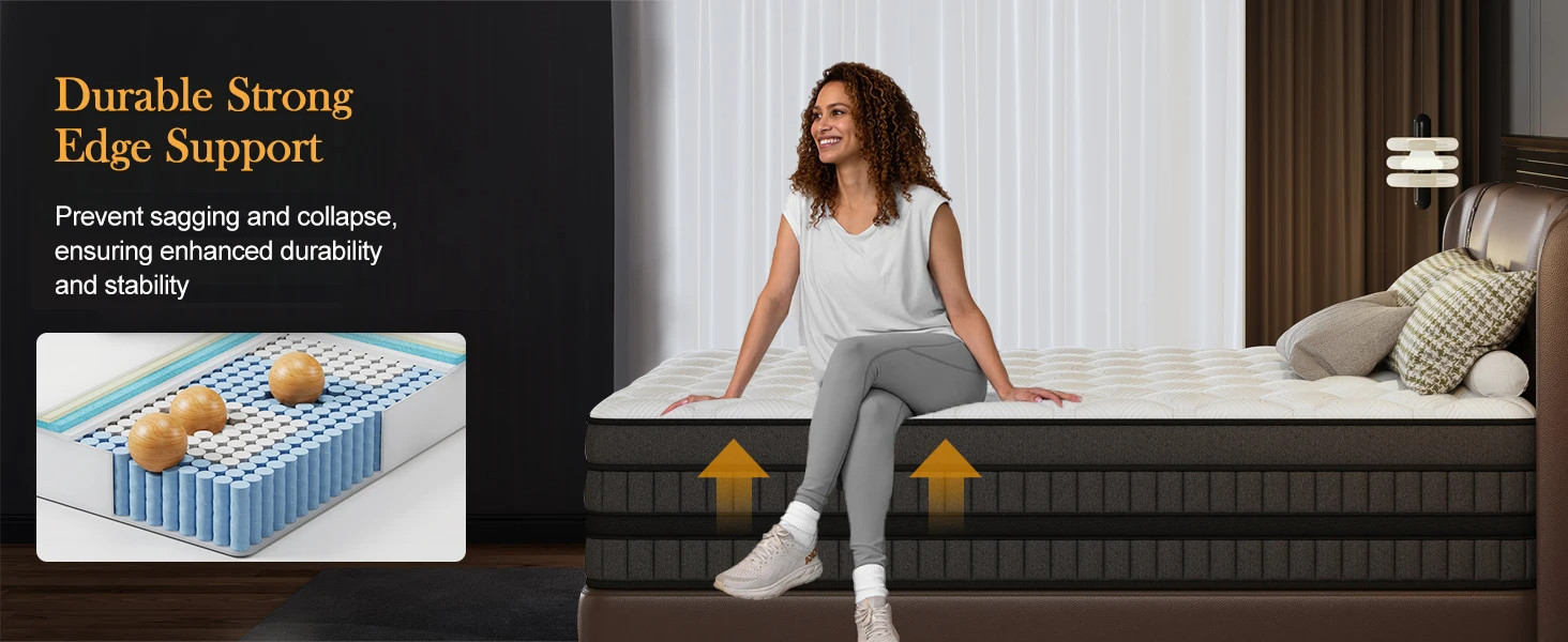 14 Inch Hybrid Gel Memory Foam Mattress Twin Full Queen King Size In a Box