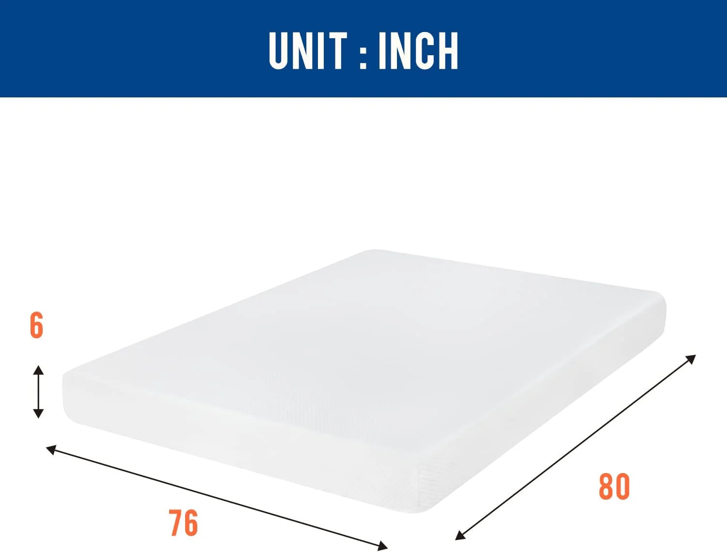 Colchon De Espuma 76×80 Viscoelastica 6 Pulgadas Para Cama King Size En Oferta