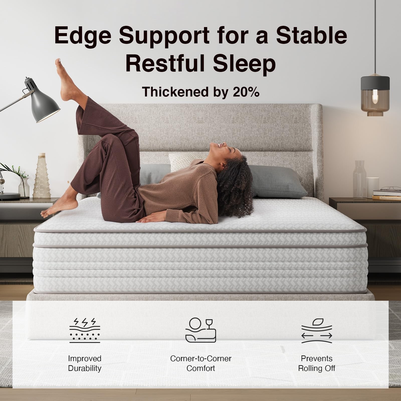 Twin Mattress, 10 Inch Twin Size Mattresses in a Box with Smarts™ Pocket Coil…