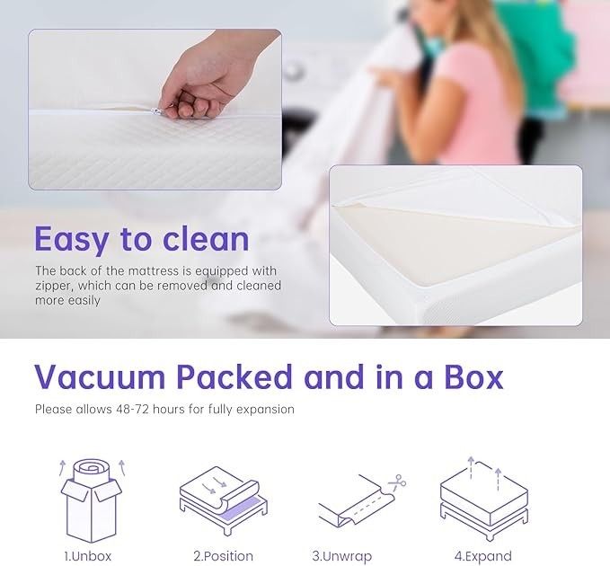 6 Inch Gel Memory Foam Mattress Fiberglass Free/CertiPUR-US Certified PayLessHer