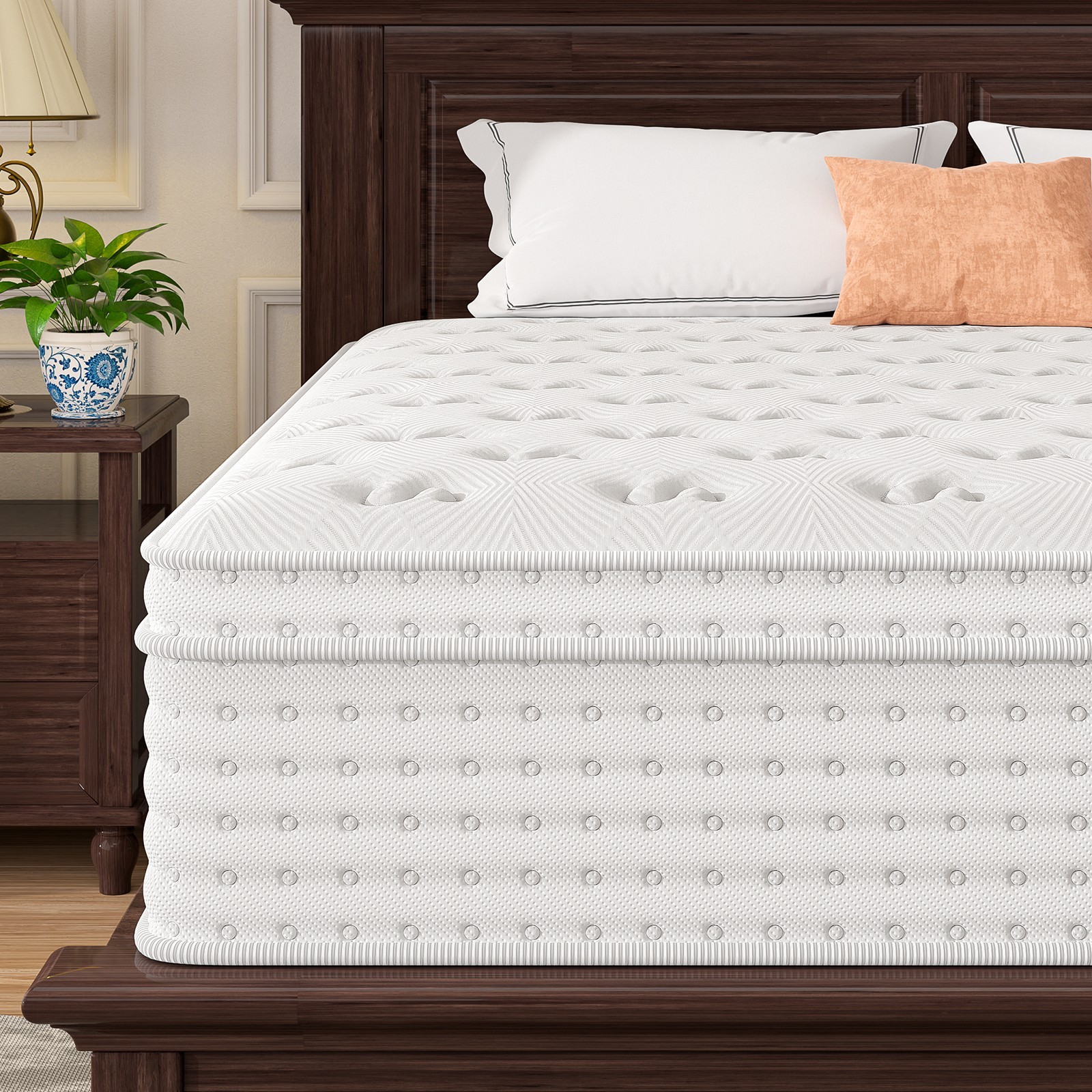 14” Hybrid Mattress – Queen, Memory Foam & Pocket Springs for Pressure Relief