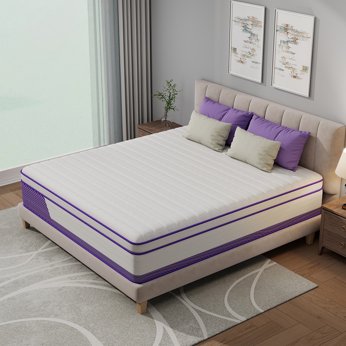 14 Inch King Size Mattress Gel Memory Foam Hybrid Pocket Spring Bed In A Box