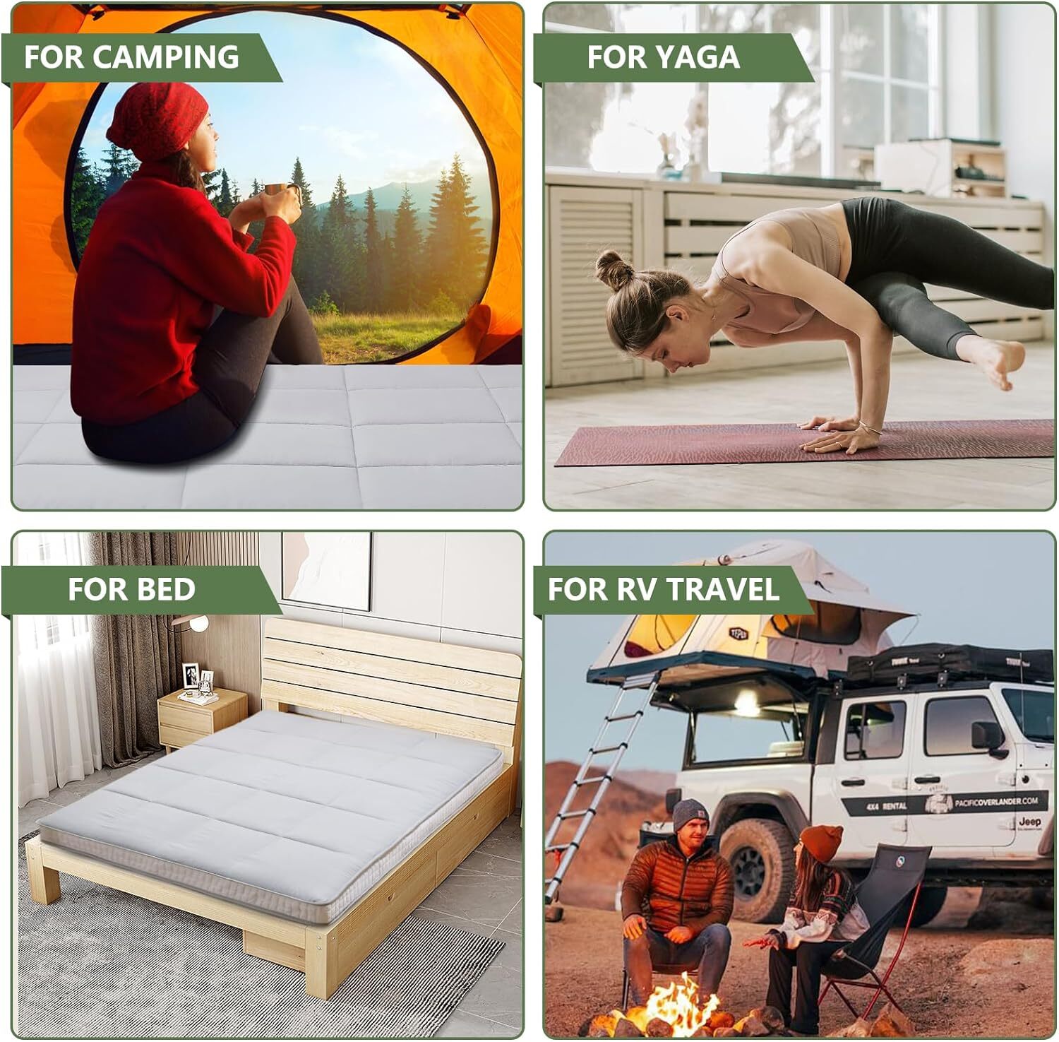 NAIZEA Memory Foam Mattress 2.5 inch / 4 inch Folding Mattress Travel Guest Mat