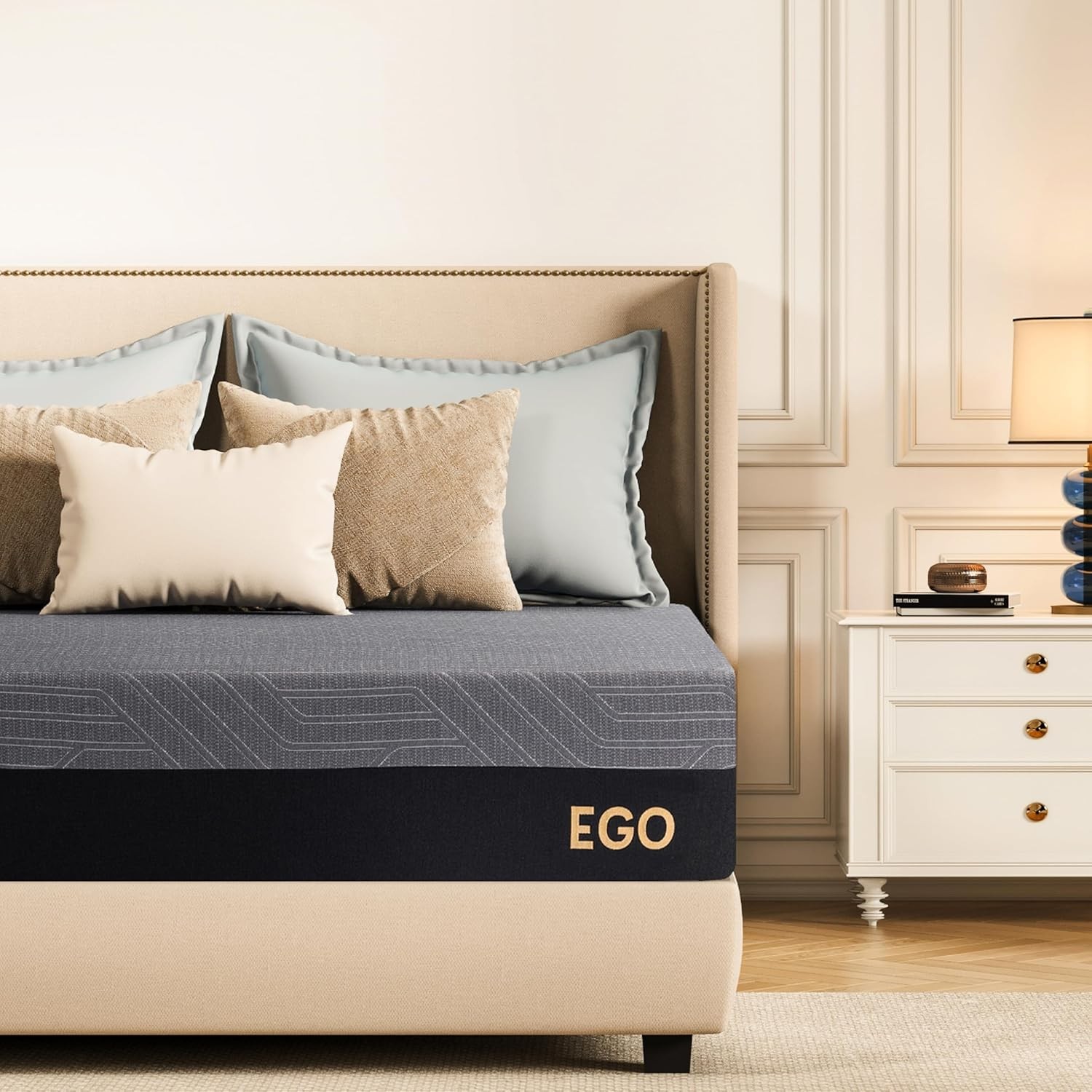 Memory Foam Mattress for Back Pain, Cooling Copper Gel Bed in a