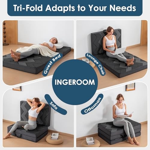 Foldable Mattress – Memory Foam 6 inch Trifold Mattress for Queen 6 Inch