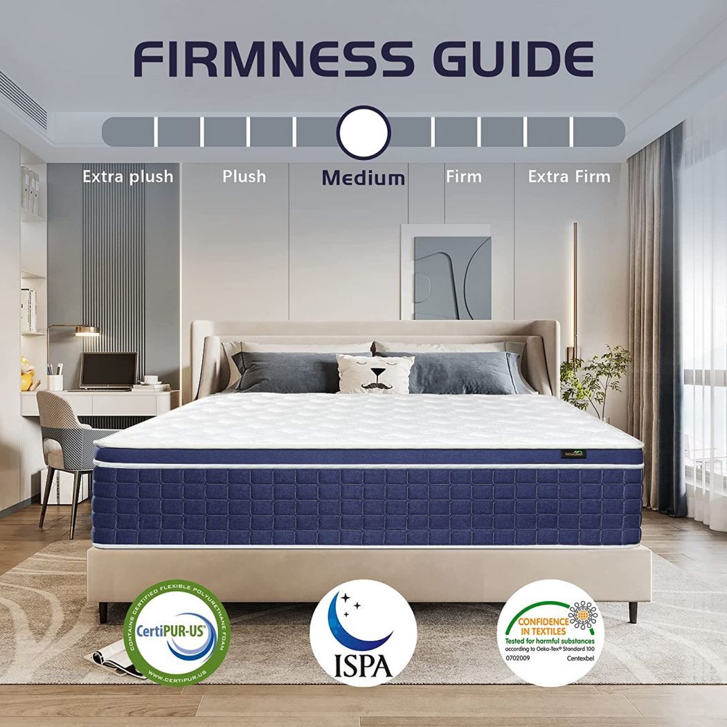 14/12/10” Gel Memory Foam Mattress Hybrid InnerSpring Twin Full Queen King Size