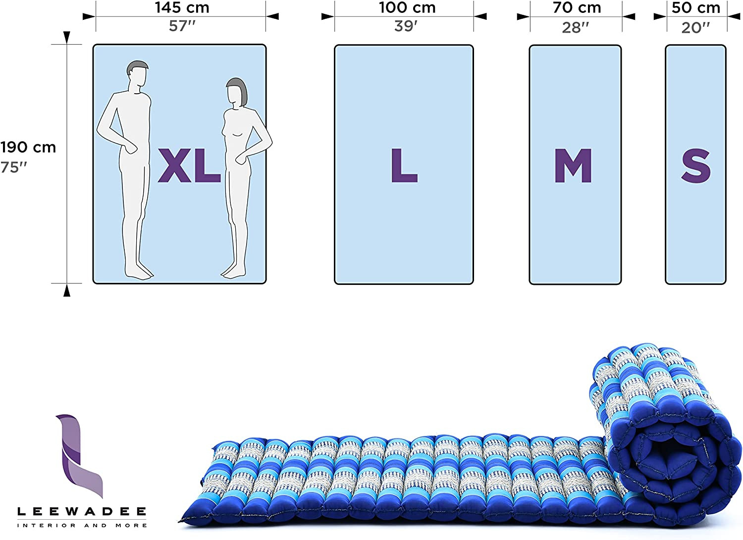 – Foldable Floor Mattress – Japanese Roll up Futon -Trifold Tatami Mat- Guest Fl