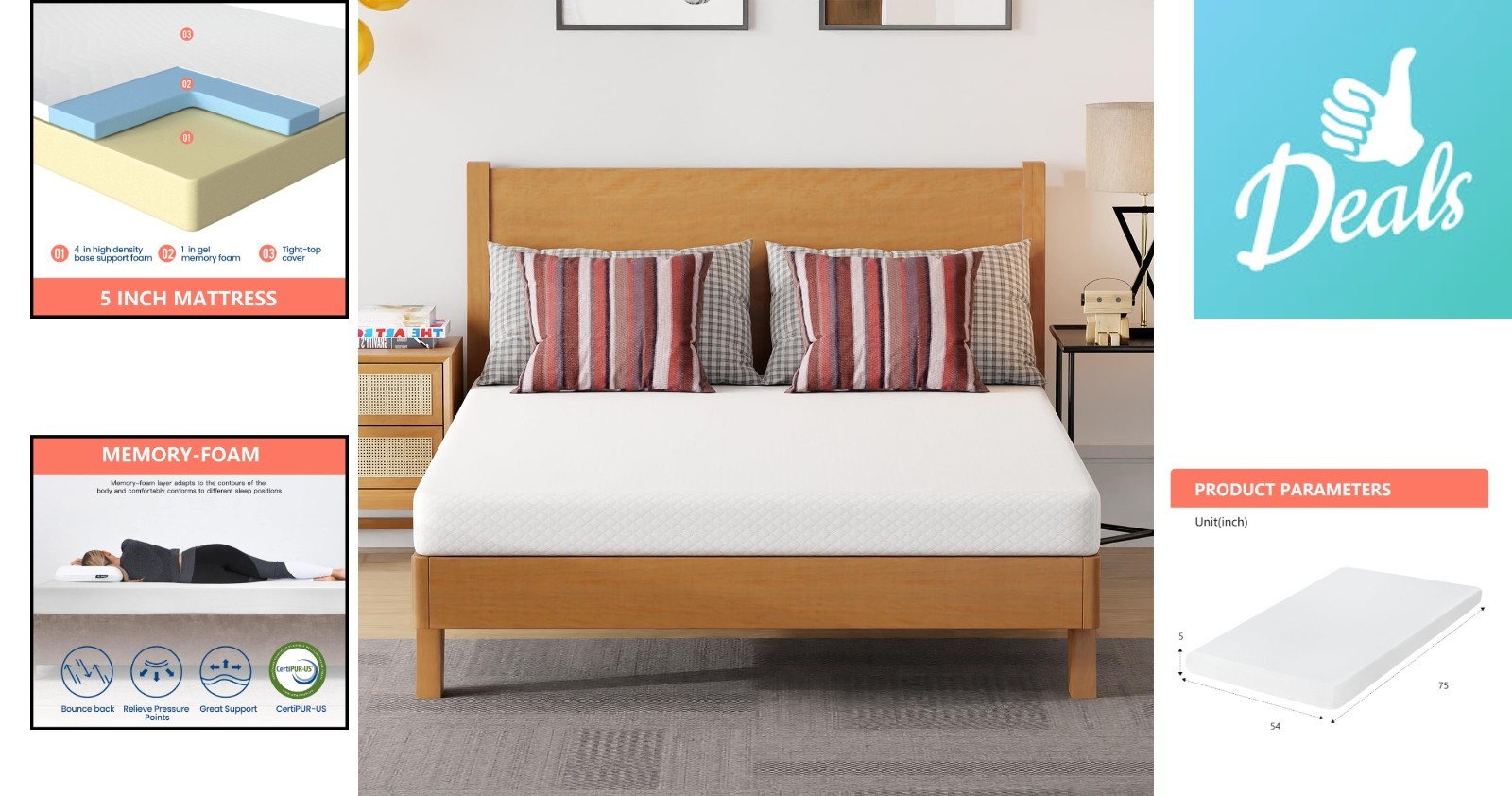 Elevate Your Sleep with 5 Inch Full Mattress | Removable Cooling Gel Foam Design