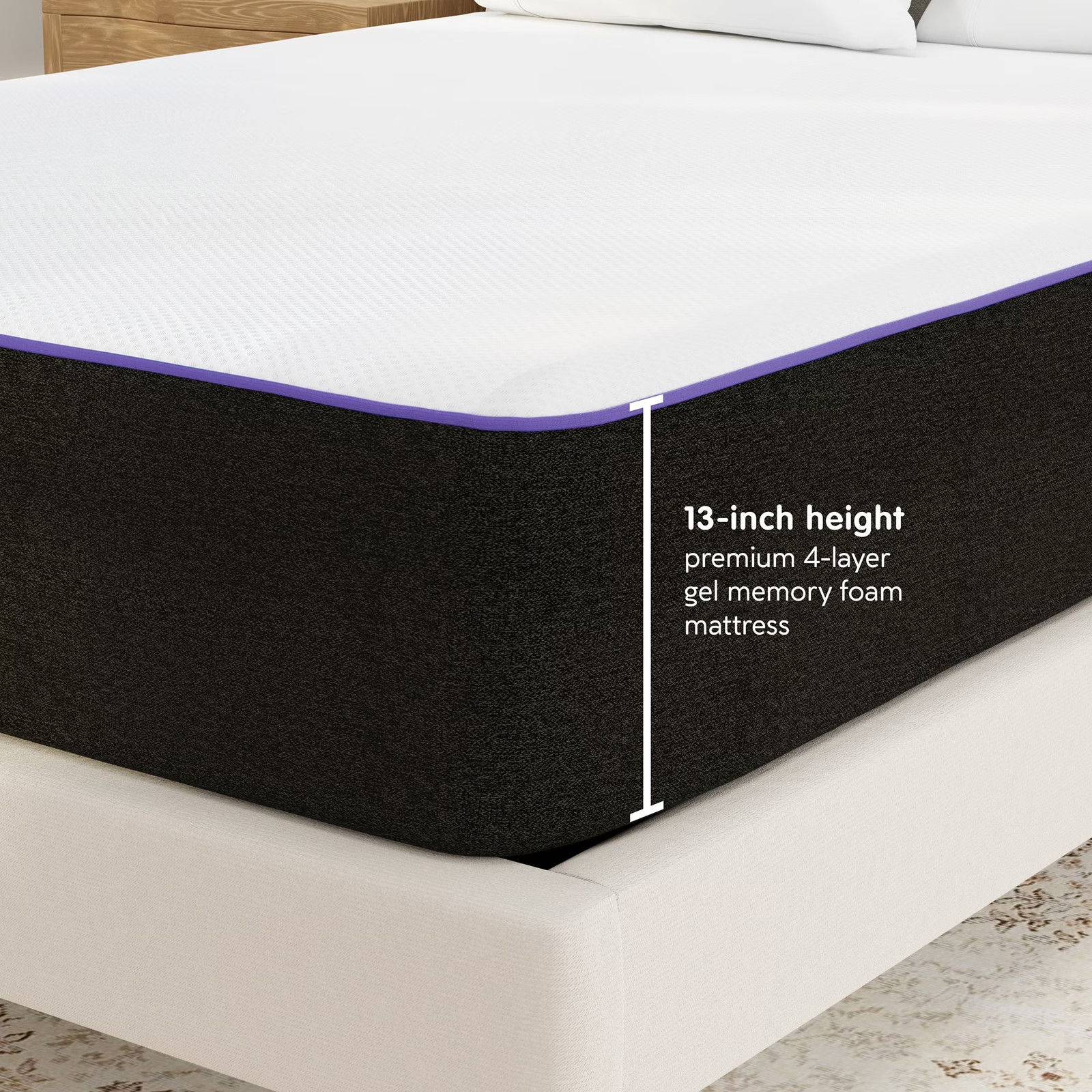 13 in QUEEN Luxury Plush Super Cooling Gel Memory Foam Mattress Bed In A Box NEW