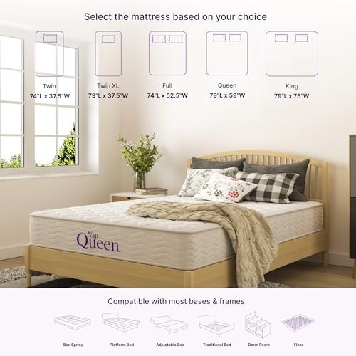 NapQueen 8 Inch Full Size Medium Firm Memory Foam Innerspring Mattress