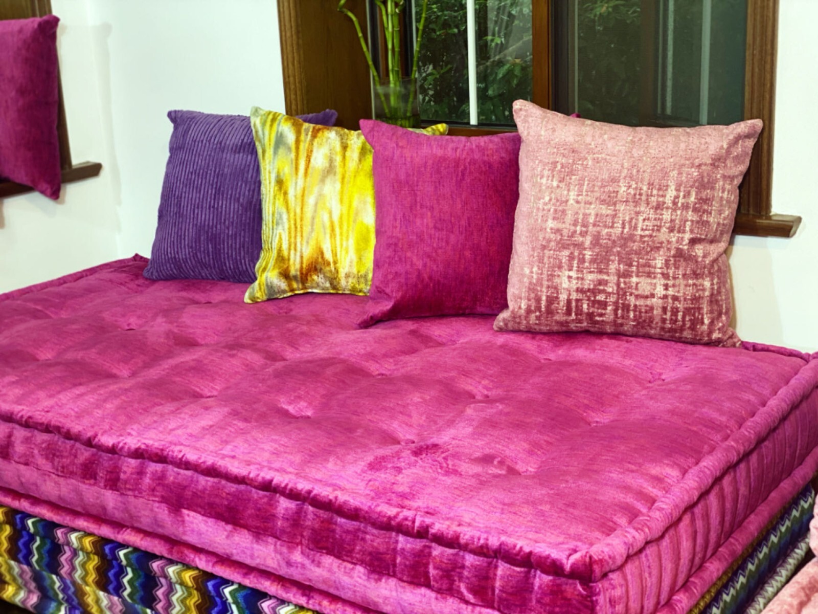 French Hand Tufted Daybed Mah Jong Sofa Modular Sectional Sofa Couch Lounge Set