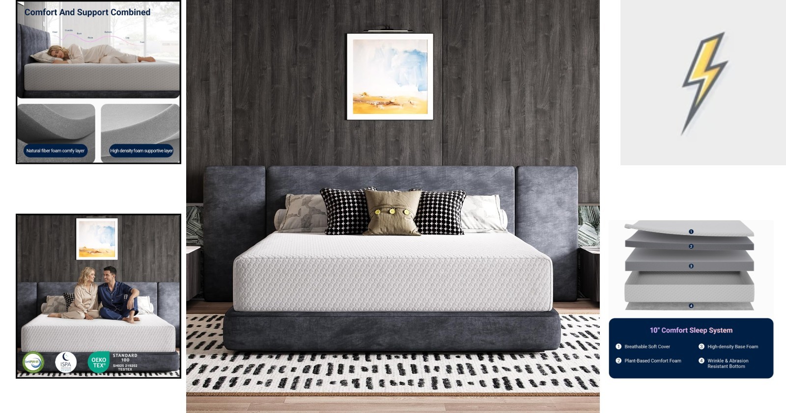 Memory Foam Twin Mattress 10 Inch – Medium Firm, Hypoallergenic & Fire Retardant