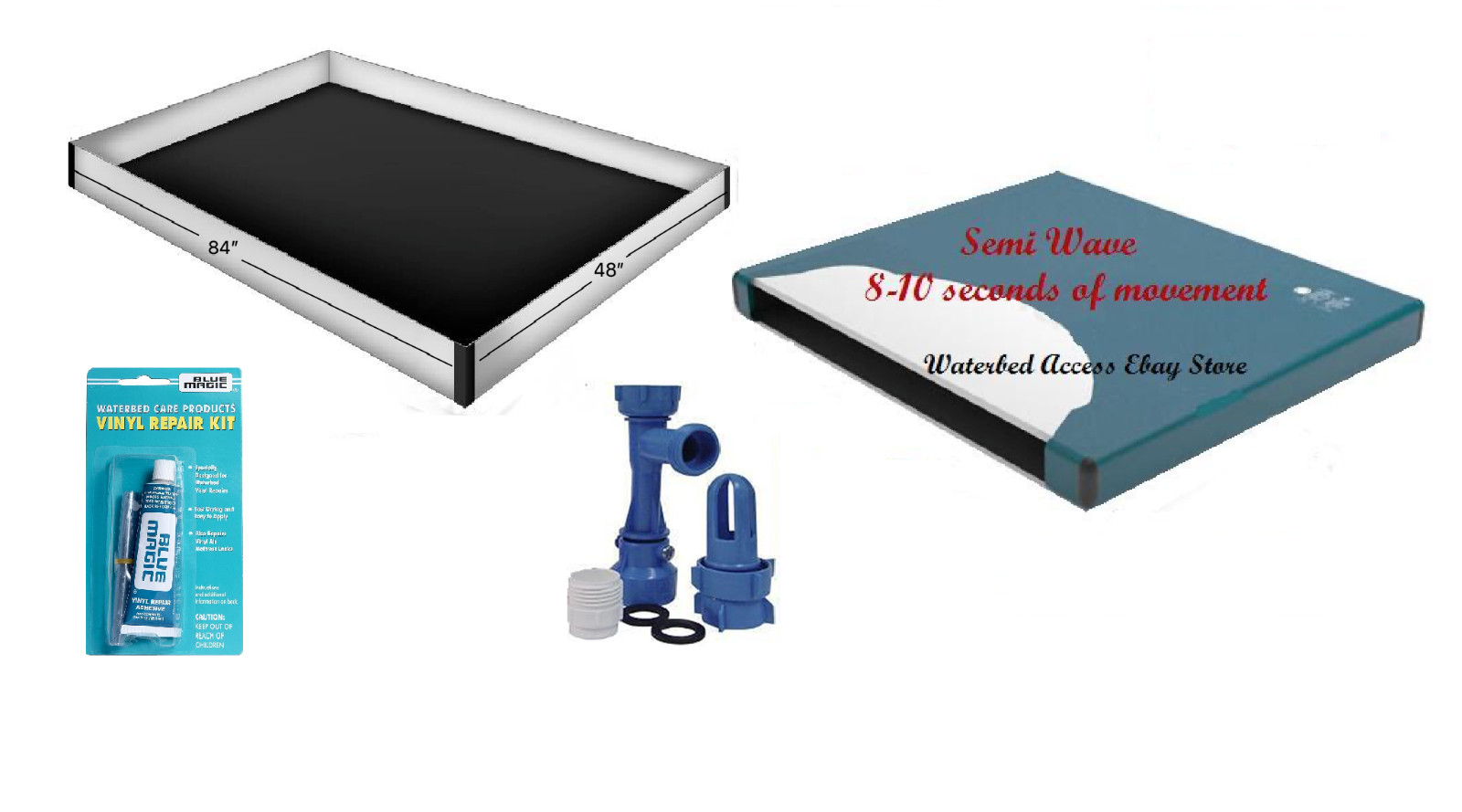 Super Single Semi Wave Waterbed Mattress – Heavy Duty Liner + Patch & Fill Drain