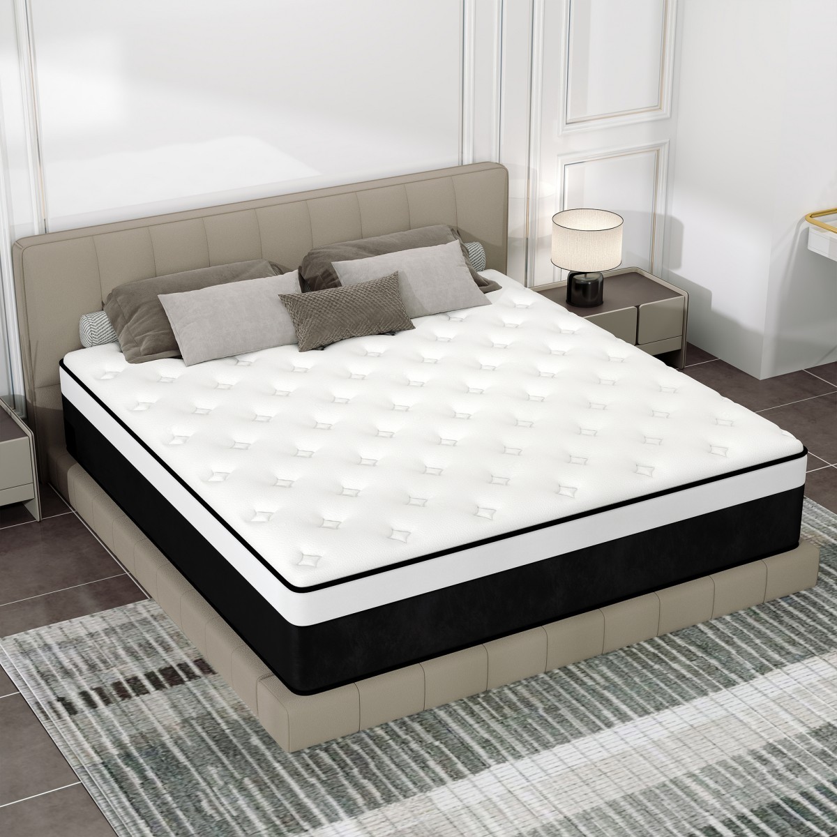 10″12″14″ Twin Full Queen King Size Mattress in a Box Hybrid Spring Memory Foam