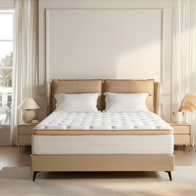 Queen Mattress,12 Inch Hybrid Mattress in a Box: Memory Foam & Pocket Springs fo