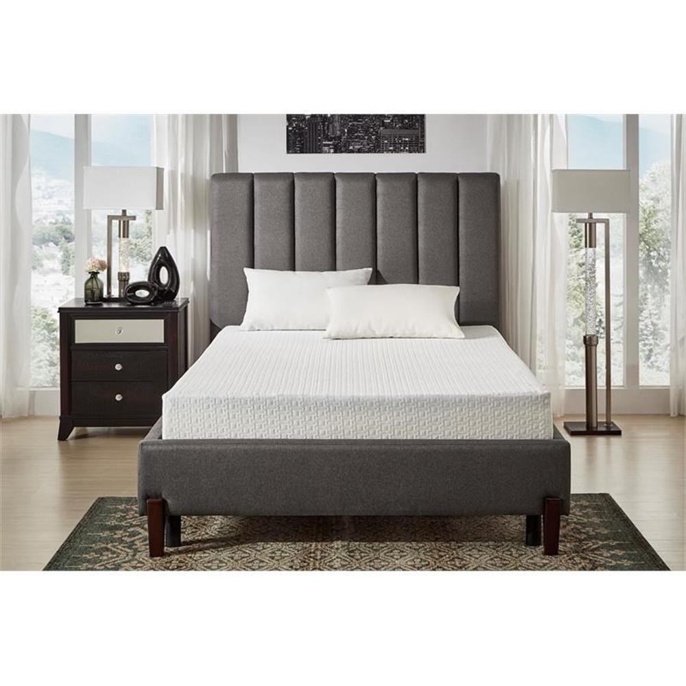 Lexicon Homelegance Bedding 8″ Modern Fabric Full Gel Memory Mattress in White